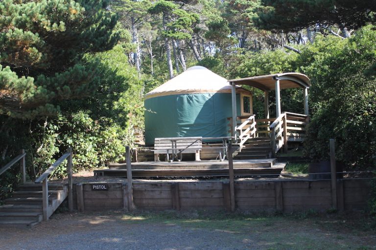 Family Camping in a Yurt in an Oregon State Park